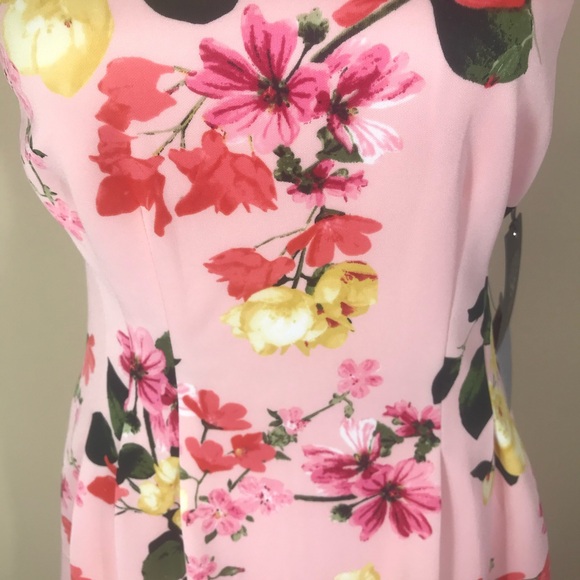 VINCE CAMUTO Womens Mini Light Pink Floral Halter Scuba Summer Dress Size 6P NEW - Picture 4 of 15